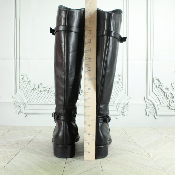 Santana Black Leather Side Zipper Tall Riding Boots Size 8 Medium - Picture 6 of 9